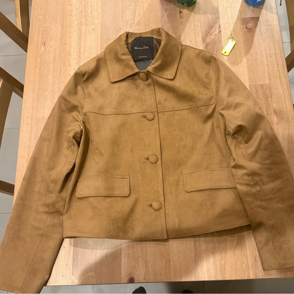 NWT Massimo Dutti Tan Faux Suede Jacket Size S